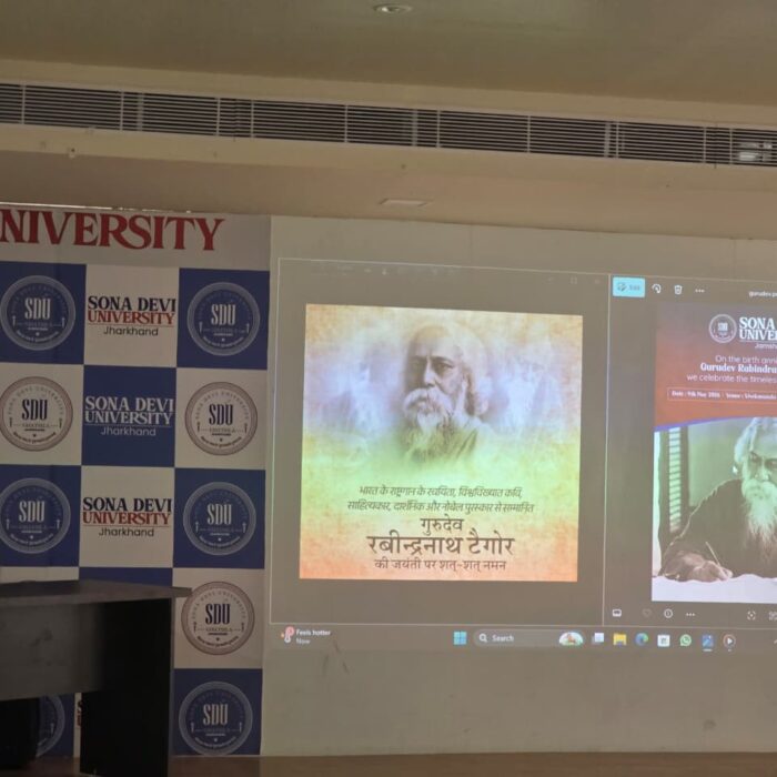 Rabindranath Tagore Jayanti 2026 was celebrated at Sona Devi University.