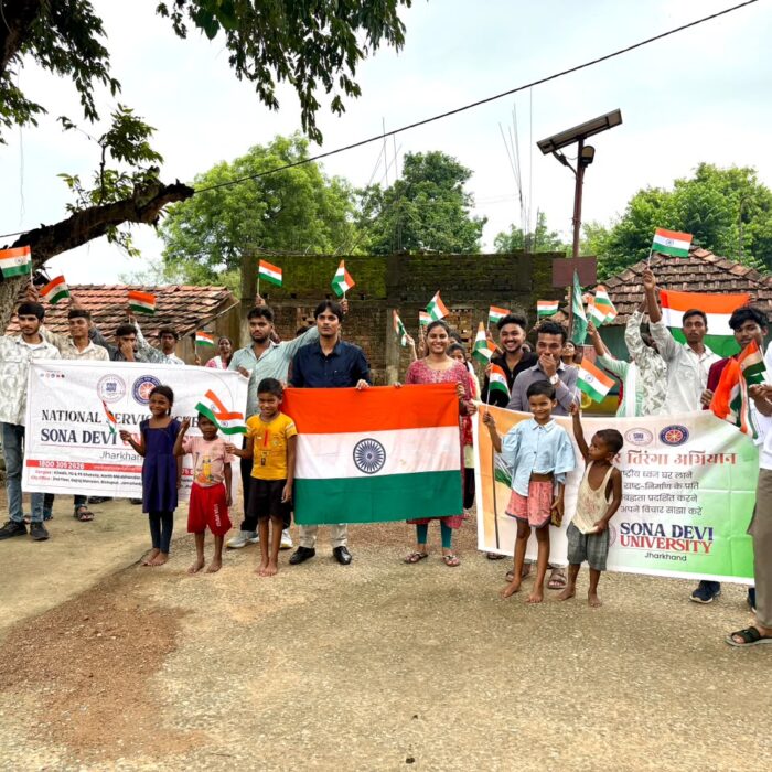 Sona Devi University NSS Organizes Grand Public Awareness Program Under “Har Ghar Tiranga, Ghar-Ghar Tiranga” Campaign
